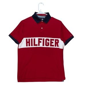 Tommy‎ Hilfiger Embroidered Polo Shirt Men’s Small Patriotic Color Short Sleeve.